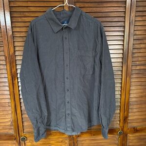 George Men's Casual Button Up Shirt - Gray Cotton Corduroy - Size 2XL (50-52)